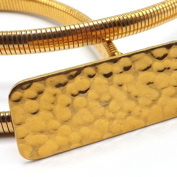 Vintage Snake Chain Belt, Hammered Buckle, 24 1/2 to 28 Inches Stretch main image 6